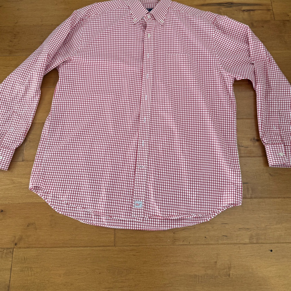 Vineyard Vines Red and White Checkered Shirt